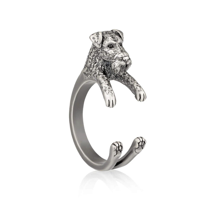 Airedale Terrier Wrap Ring - Stylish Dog Lover Jewelry - Wearing Felicity Airedale-Terrier-Wrap-Ring