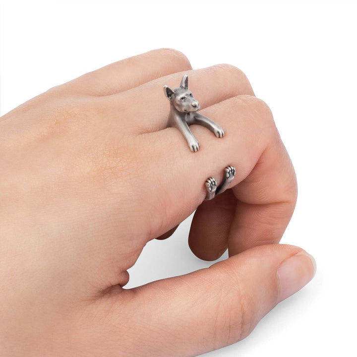 Stylish Australian Cattle Dog Wrap Ring for Dog Lovers - Wearing Felicity Australian-Cattle-Dog-Wrap-Ring-02