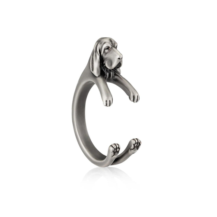 Stylish Basset Hound Wrap Ring for Dog Lovers - Wearing Felicity Basset-Hound-Wrap-Ring-01