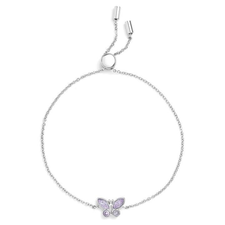 Charming Birthstone Butterfly Bracelet for Any Occasion - Wearing Felicity Birthstone-Butterfly-Bracelet-Alexandrite