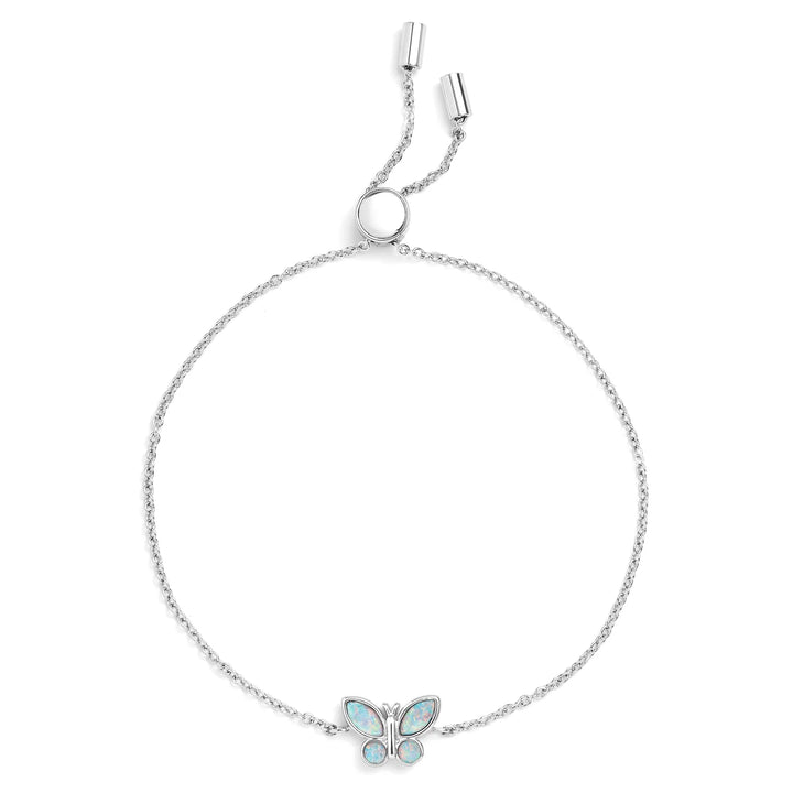 Charming Birthstone Butterfly Bracelet for Any Occasion - Wearing Felicity Birthstone-Butterfly-Bracelet-Opal