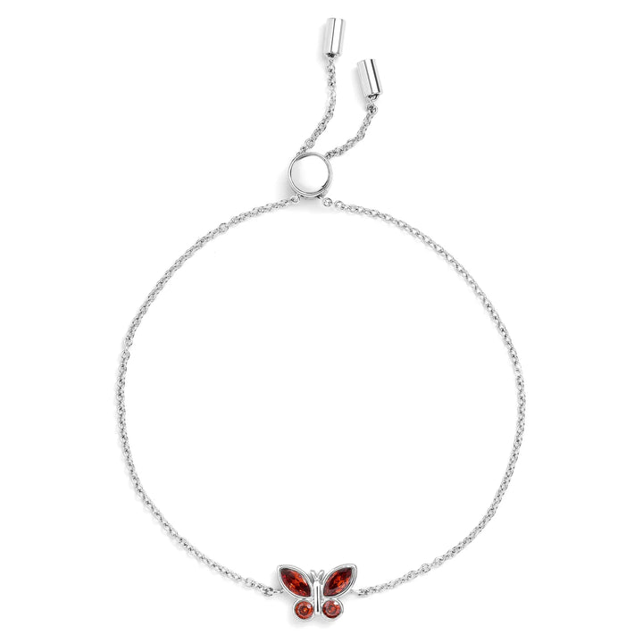 Charming Birthstone Butterfly Bracelet for Any Occasion - Wearing Felicity Birthstone-Butterfly-Bracelet-Ruby