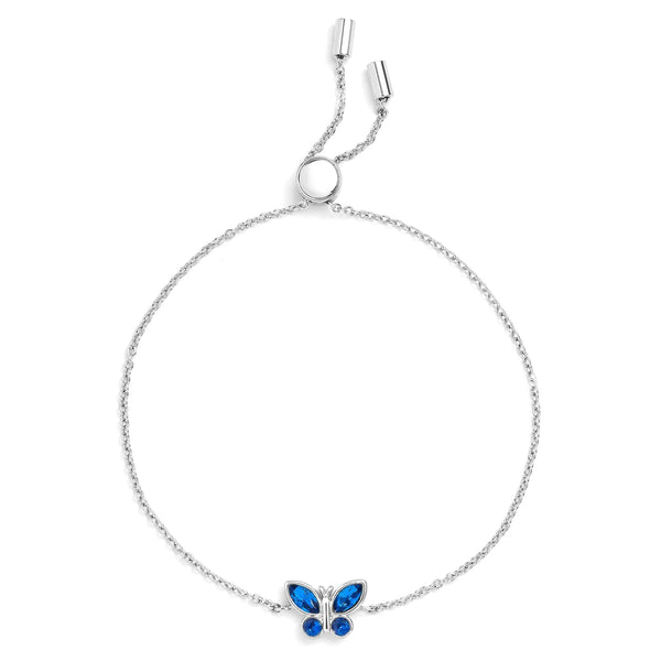 Charming Birthstone Butterfly Bracelet for Any Occasion - Wearing Felicity Birthstone-Butterfly-Bracelet-Sapphire