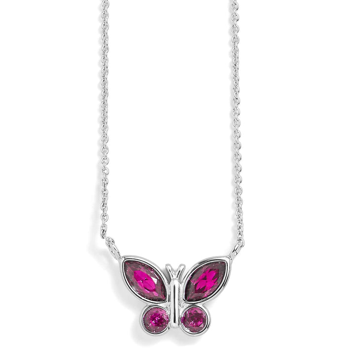 Elegant Birthstone Butterfly Necklace for Every Month - Wearing Felicity Birthstone-Butterfly-Necklace-Alexandrite