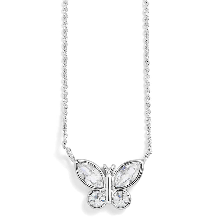 Elegant Birthstone Butterfly Necklace for Every Month - Wearing Felicity Birthstone-Butterfly-Necklace-Diamond