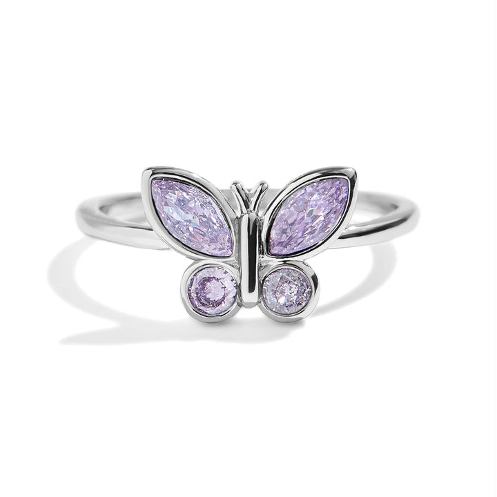 Elegant Birthstone Butterfly Ring for Every Occasion - Wearing Felicity Birthstone-Butterfly-Ring-Amethyst