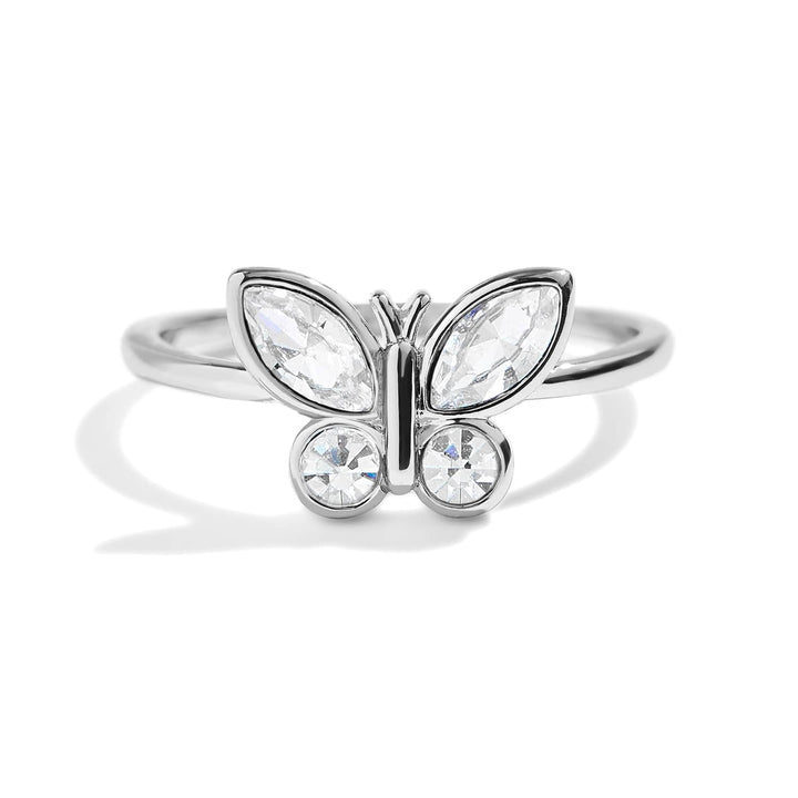 Elegant Birthstone Butterfly Ring for Every Occasion - Wearing Felicity Birthstone-Butterfly-Ring-Diamond