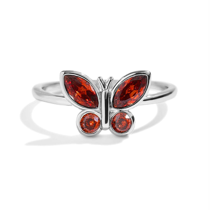 Elegant Birthstone Butterfly Ring for Every Occasion - Wearing Felicity Birthstone-Butterfly-Ring-Ruby