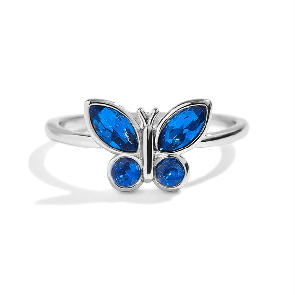 Elegant Birthstone Butterfly Ring for Every Occasion - Wearing Felicity Birthstone-Butterfly-Ring-Sapphire