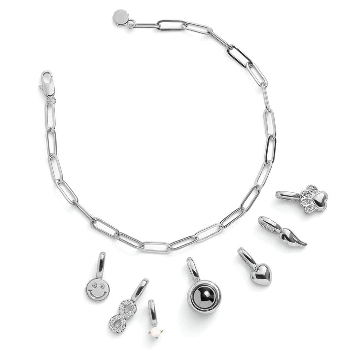 Create Your Unique Charm Bracelet or Necklace Set - Wearing Felicity Build-Your-Charm-Set-Silver-Bracelet