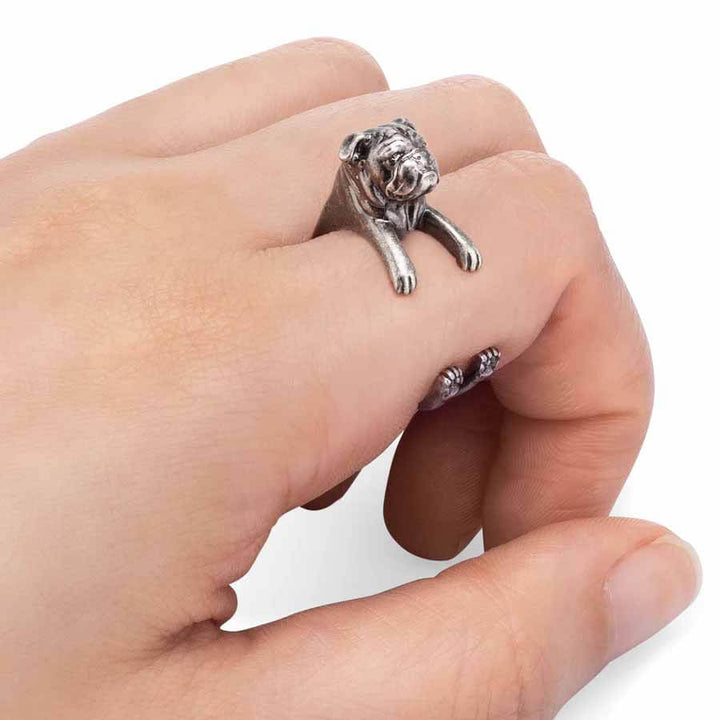 Stylish Bulldog Wrap Ring for Animal Lovers - Wearing Felicity Bulldog-Wrap-Ring-02_54dc6830-f703-4c38-86af-0bbe4f97722f