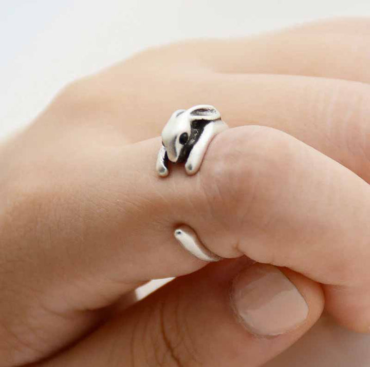 Stylish Bunny Wrap Ring for Animal Lovers - Wearing Felicity Bunny-Wrap-Ring-01