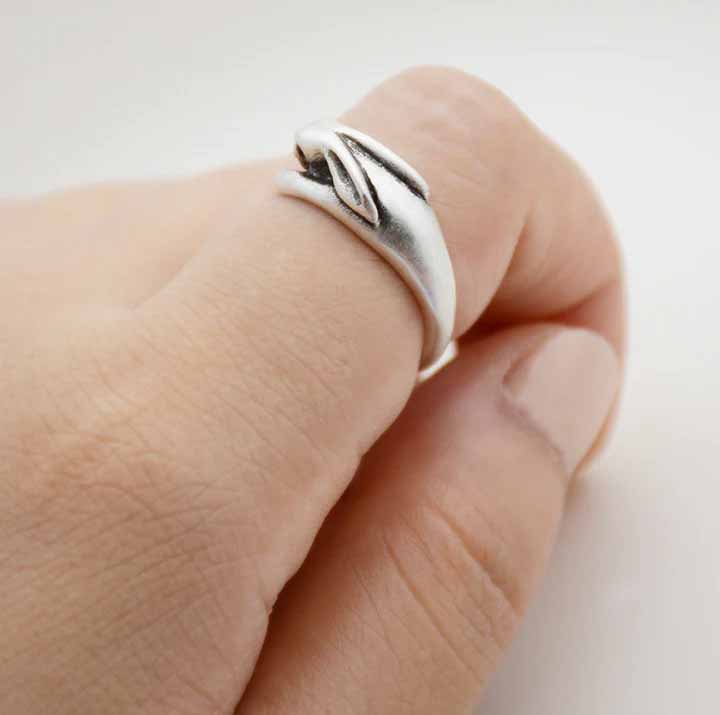 Stylish Bunny Wrap Ring for Animal Lovers - Wearing Felicity Bunny-Wrap-Ring-05