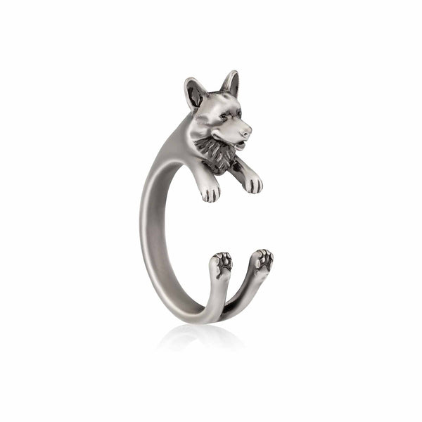 Corgi Wrap Ring – Stylish Jewelry for Dog Lovers - Wearing Felicity Corgi-Wrap-Ring-01