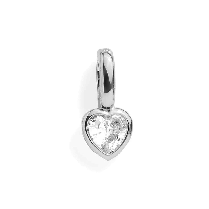 Shop Crystal Heart Charm - Dazzling Jewelry Add-On - Wearing Felicity Crystal-Heart-Charm-Silver