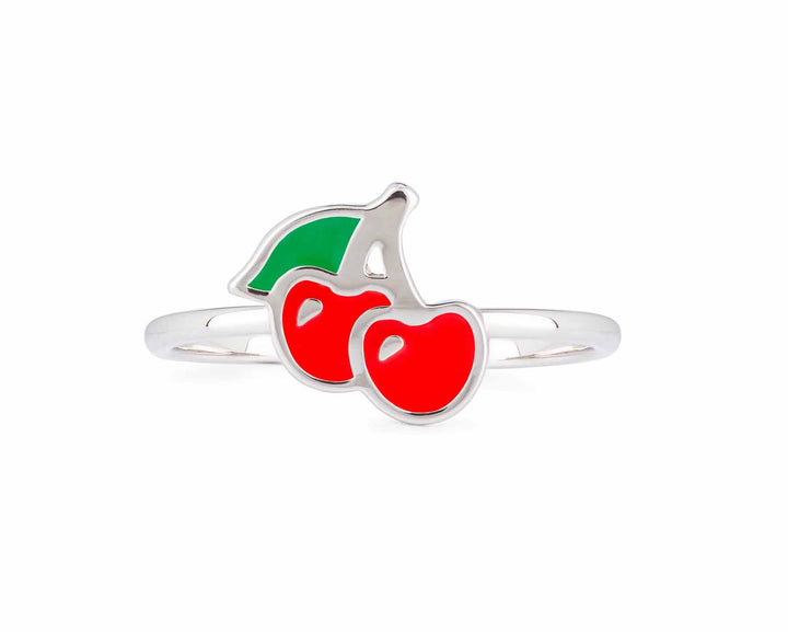 Stylish Enamel Cherry Ring - Handcrafted Jewelry - Wearing Felicity Enamel-Cherry-Ring-01