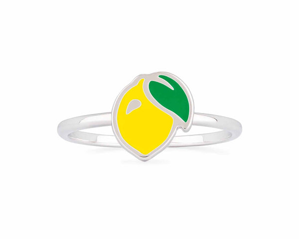 Stylish Enamel Lemon Ring - Trendy Jewelry Choice - Wearing Felicity Enamel-Lemon-Ring-01