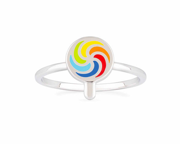 Stylish Enamel Lollipop Ring - Trendy Jewelry Gift - Wearing Felicity Enamel-Lollipop-Ring-01