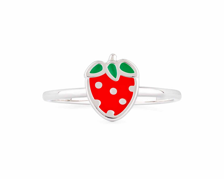 Enamel Strawberry Ring - Cute & Trendy Jewelry - Wearing Felicity Enamel-Strawberry-Ring-01