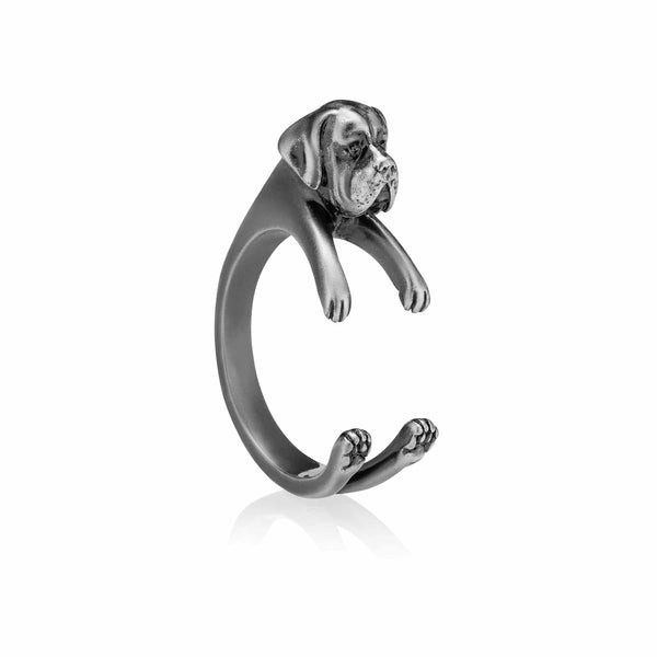 Stylish English Mastiff Wrap Ring for Dog Lovers - Wearing Felicity English-Mastiff-Wrap-Ring-01