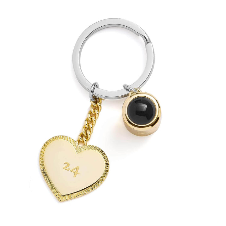 Personalized Engravable Heart Photo Keychain - Wearing Felicity Engravable-Heart-Photo-Keychain-02