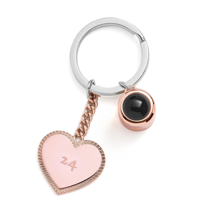 Personalized Engravable Heart Photo Keychain - Wearing Felicity Engravable-Heart-Photo-Keychain-03