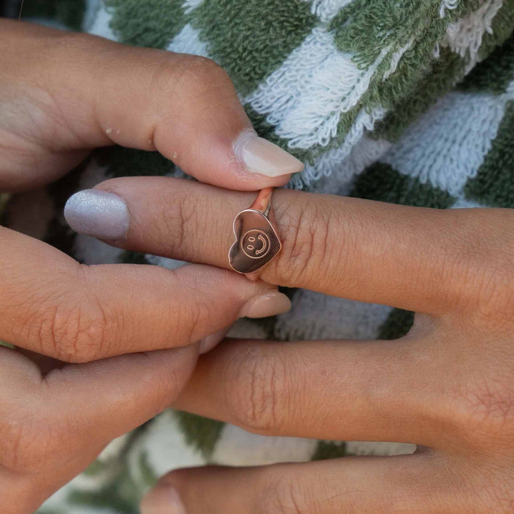 Personalized Engravable Heart Ring - Unique Jewelry - Wearing Felicity Engravable-Heart-Ring-01