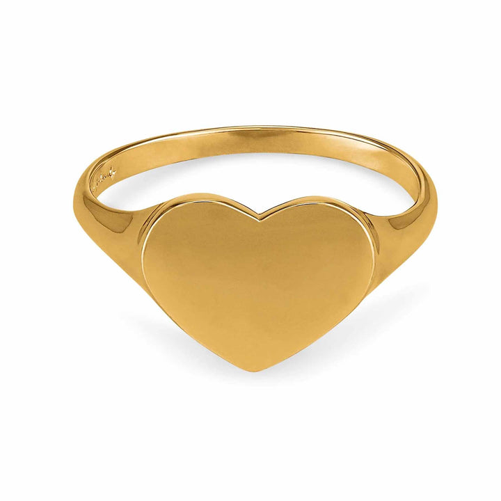 Personalized Engravable Heart Ring - Unique Jewelry - Wearing Felicity Engravable-Heart-Ring-Gold