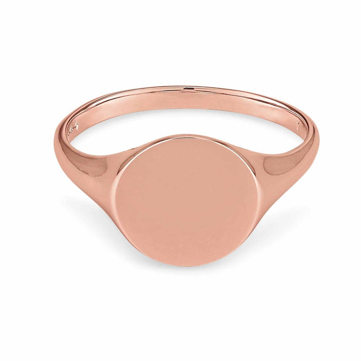 Personalized Engravable Heart Ring - Unique Jewelry - Wearing Felicity Engravable-Signet-Ring-Rose-Gold