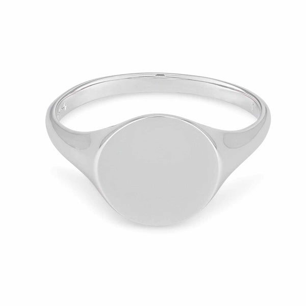 Personalized Engravable Heart Ring - Unique Jewelry - Wearing Felicity Engravable-Signet-Ring-Silver