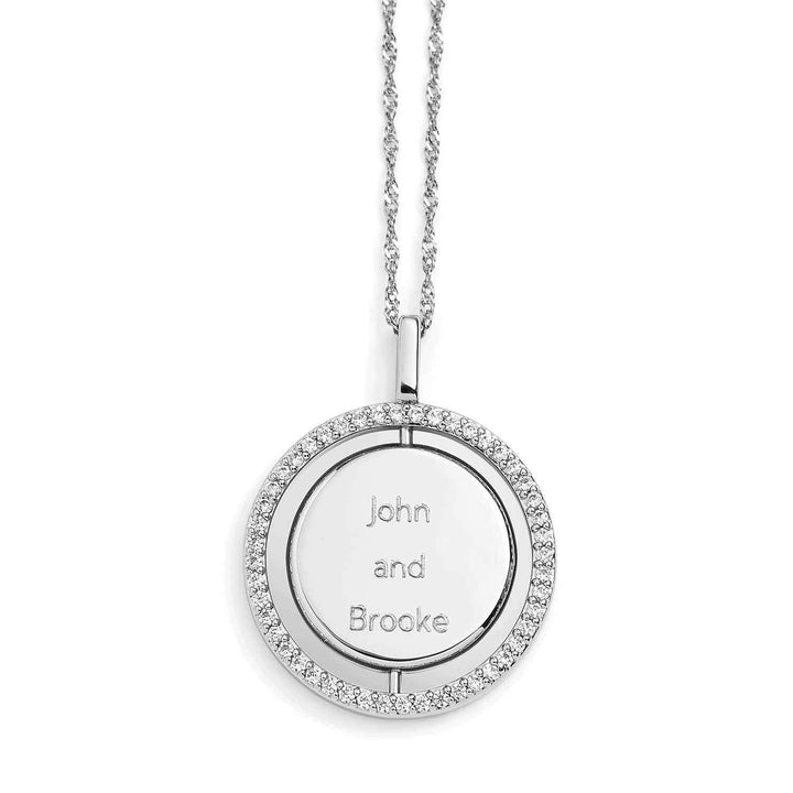 Personalized Engravable Spin Necklace - Wearing Felicity Engravable-Spin-Necklace-01