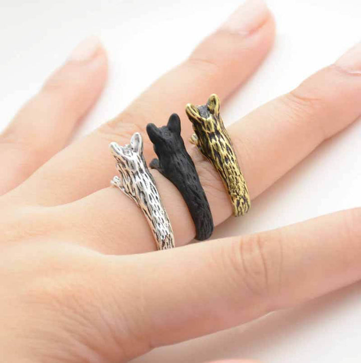 Stylish German Shepherd Wrap Ring for Dog Lovers - Wearing Felicity German-Shepherd-Wrap-Ring-02