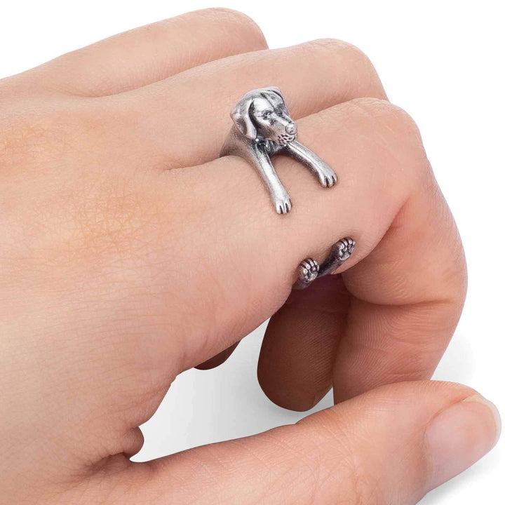 Stylish German Shorthaired Pointer Wrap Ring - Wearing Felicity German-Shorthaired-Pointer-Wrap-Ring-02