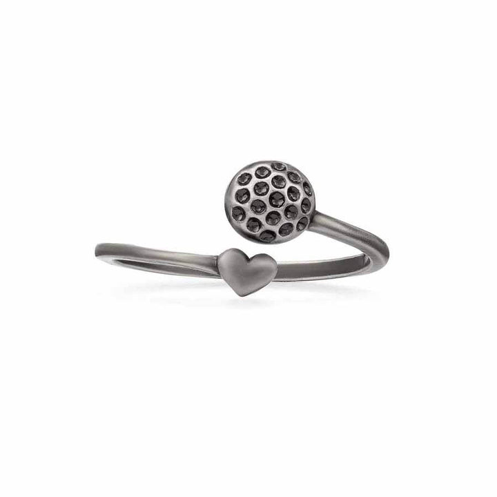 Stylish Golf Ball Wrap Ring for Sports Lovers - Wearing Felicity Golf-Ball-Wrap-Ring-Antique-Silver