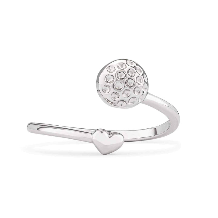 Stylish Golf Ball Wrap Ring for Sports Lovers - Wearing Felicity Golf-Ball-Wrap-Ring-Silver