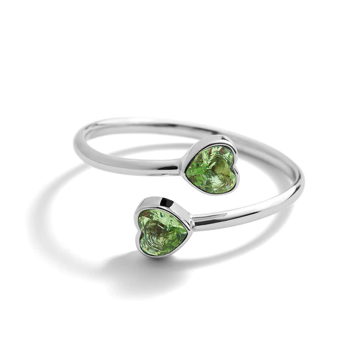 Custom Heart Birthstone Wrap Ring - Wearing Felicity Heart-Birthstone-Wrap-Ring-Peridot