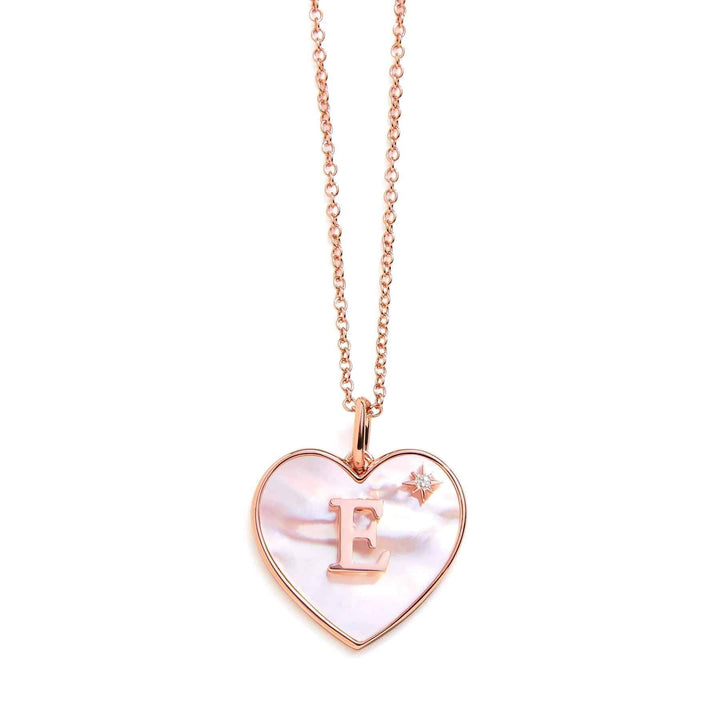 Heart Mother Of Pearl Initial Necklace