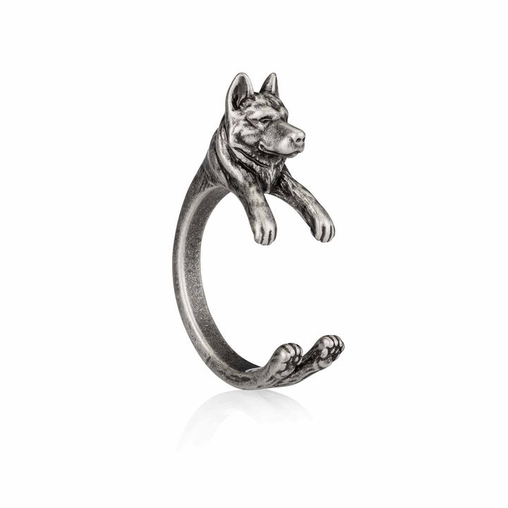 Stylish Husky Wrap Ring - Perfect Gift for Dog Lovers - Wearing Felicity Husky-Wrap-Ring-01