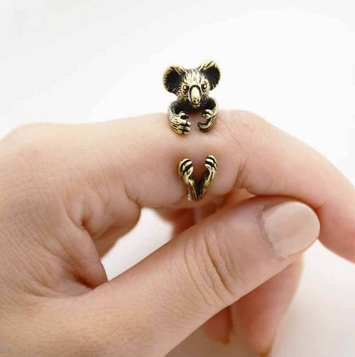 Shop Stylish Koala Wrap Rings - Perfect Gift - Wearing Felicity Koala-Wrap-Ring-Gold