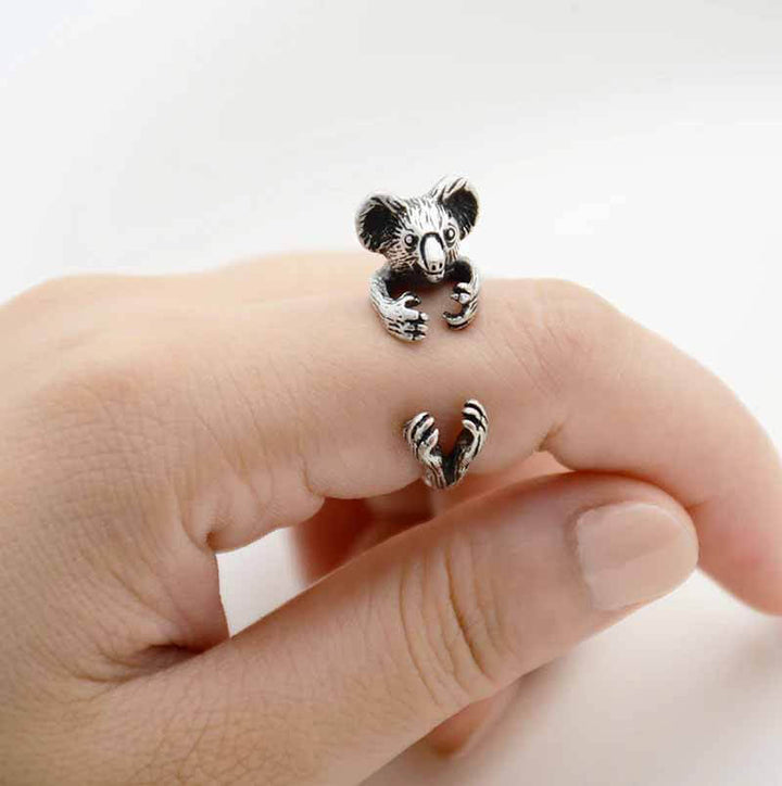 Shop Stylish Koala Wrap Rings - Perfect Gift - Wearing Felicity Koala-Wrap-Ring-Silver