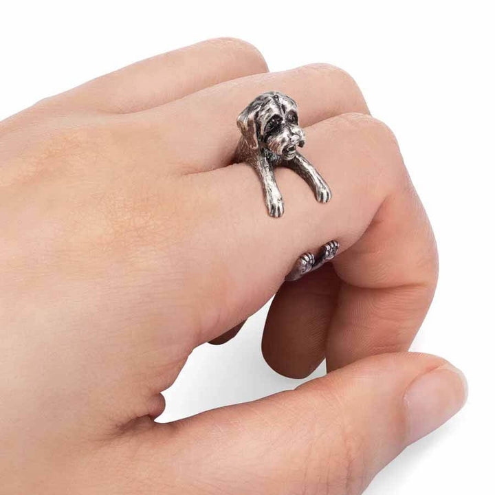 Stylish Labradoodle Wrap Ring for Dog Lovers - Wearing Felicity Labradoodle-Wrap-Ring-02