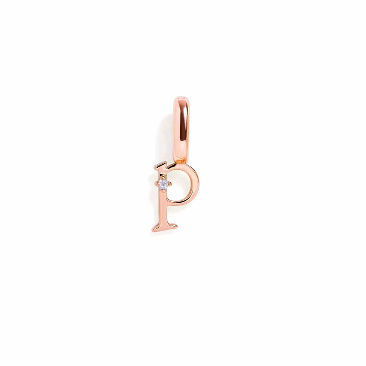 Personalized Letter Charms in Gold & Silver - Wearing Felicity Letter-Charm-Rose-Gold-P