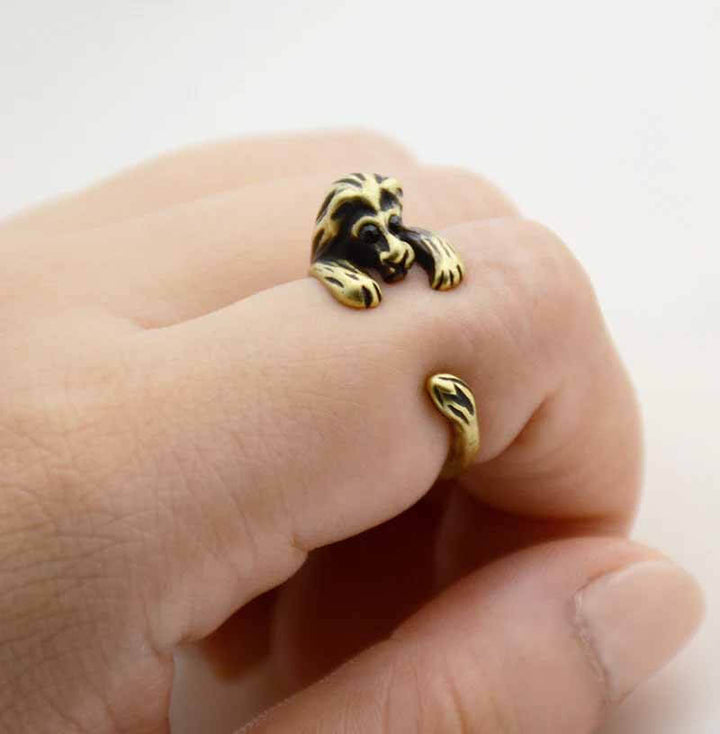 Stylish Lion Wrap Ring for Animal Lovers - Wearing Felicity Lion-Wrap-Ring-Gold