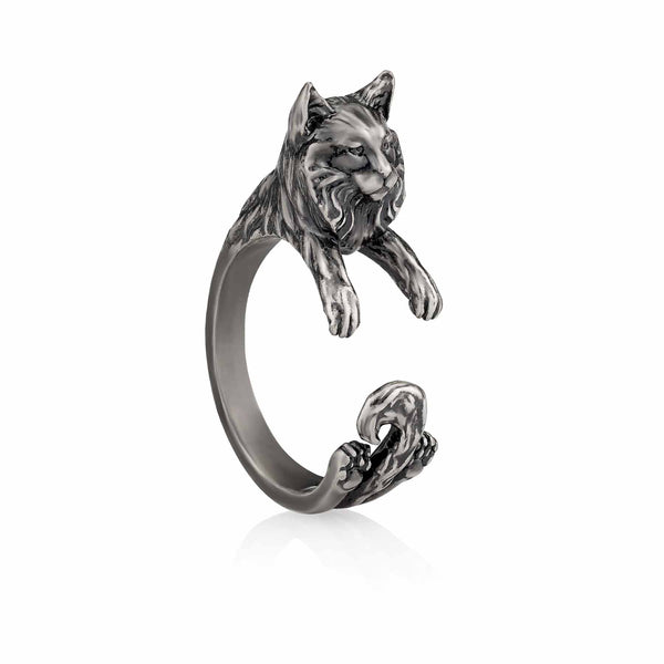 Stylish Maine Coon Cat Wrap Ring for Animal Lovers - Wearing Felicity Maine-Coon-Wrap-Ring-01