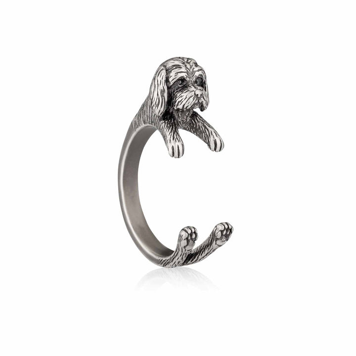 Stylish Maltese Wrap Ring for Dog Lovers - Wearing Felicity Maltese-Wrap-Ring-01