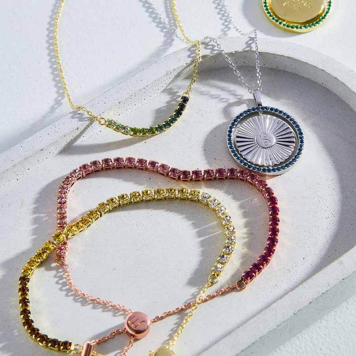 Elegant Meaningful Colors Spin Necklace for You - Wearing Felicity Meaningful-Colors-Spin-Necklace-05