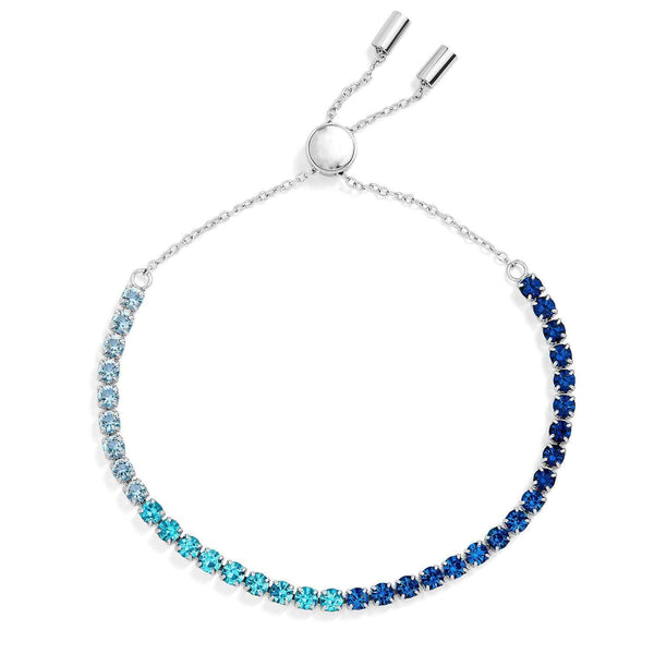 Vibrant Meaningful Colors Tennis Bracelet for Style - Wearing Felicity Meaningful-Colors-Tennis-Bracelet-Blue-Gradient