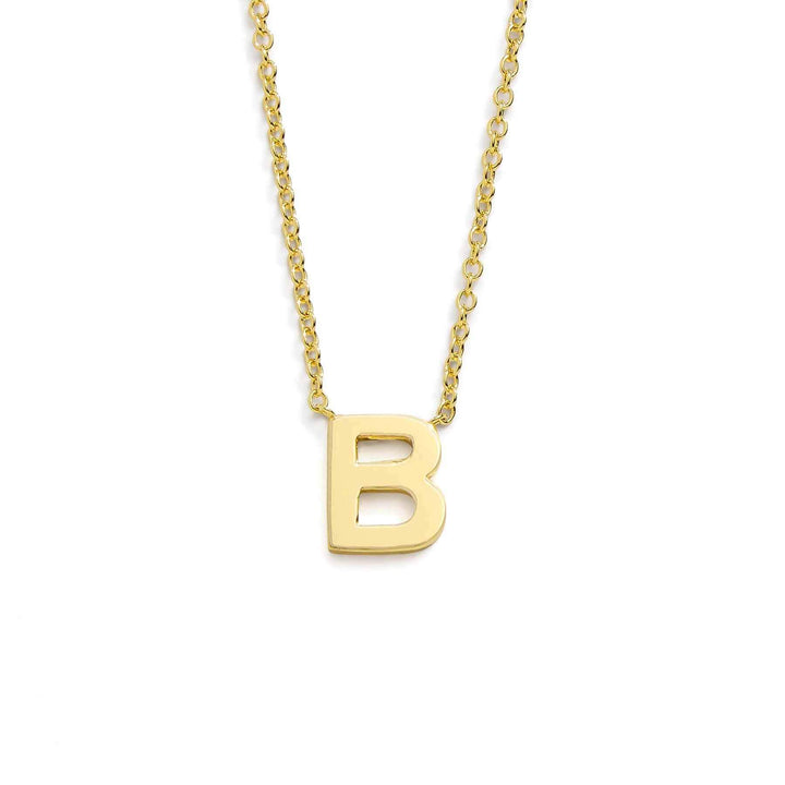 Chic Mini Initial Necklace for Everyday Elegance - Wearing Felicity Mini-Initial-Necklace-Gold-B