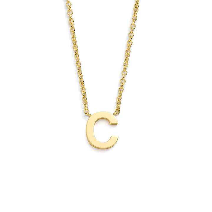 Chic Mini Initial Necklace for Everyday Elegance - Wearing Felicity Mini-Initial-Necklace-Gold-C