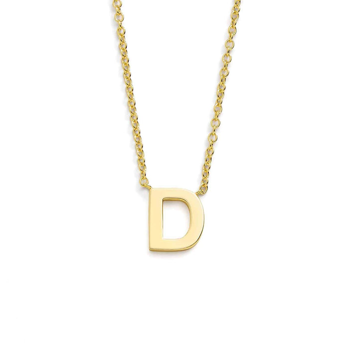 Chic Mini Initial Necklace for Everyday Elegance - Wearing Felicity Mini-Initial-Necklace-Gold-D